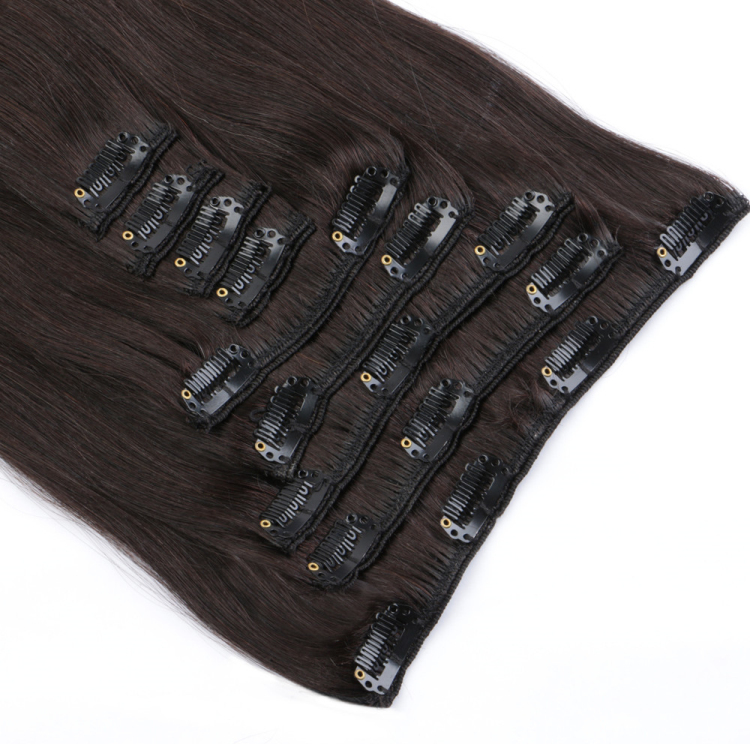 Clips in 100 real hair extensions remy real human hair SJ00126